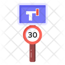 Speed Limit Road Post Traffic Board Icon