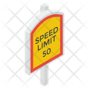 Speed Limit Slow Speed Symbol Road Board Icon