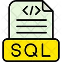 Sql File Icon - Download in Colored Outline Style