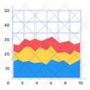Area Chart Stacked Area Chart Graphical Representation Icon