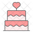 Stacked Wedding Love Cake Heart Dessert Bakery Icon