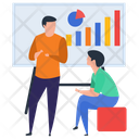 Staff Training Graph Presentation Employee Workshop Icon