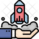 Startup Rocket Hand Icon