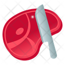 Beef Meat Steak Cutting Icon