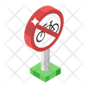 Road Sign Stop Cycling Road Symbol Icon