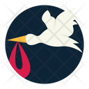 Stork Baby Thief Baby In Sack Icon