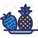 Strawberry In Bowl Fruits Pineapple Icon