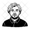 Stubbled Beard Character Icon