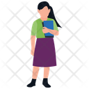 Student Teenager Girl Holding Book Icon