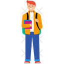 Student Holding Books Icon