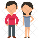 Students Couple Full Body View Icon