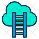 Cloud Stairway Cloud Success Competition Concept Icon