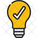 Success Idea Lightbulb Tick Icon