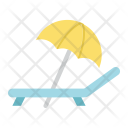 Sun Umbrella With Deckchair Icon