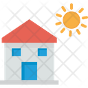 Sun With Building Icon