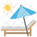 Sunbath Chair Umbrella Icon