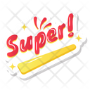 Text Super Sticker Icon