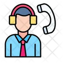 Support Agent Icon - Download in Colored Outline Style