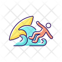 Ocean Wipeout Surfing Icon