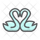 Swans Heart Shape Icon