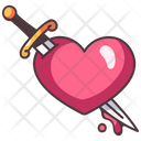 Sword Heart Tattoo Icon