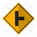 T Junction Regulation Road Signs Icon