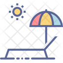 Tanning Vacation Umbrella Icon