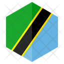 Tanzania Flag Hexagon Icon