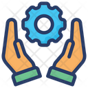 Technical Support Technical Setting Hands Holding Gear Icon