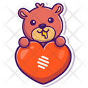 Teddy Bear Holding Heart Icon