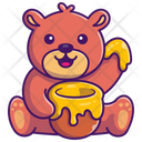 Teddy Bear With Honey Icon