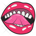 Biting Tongue Female Lips Lips Sticker Icon