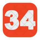 Thirty Four Number  Icon