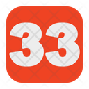 Thirty Three Number  Icon