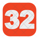 Thirty Two Number  Icon