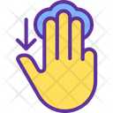 Three Finger Touch Downwards Icon