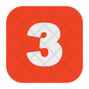 Three 3 Number Icon