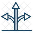Three Way Intersection Road Direction Guidepost Icon