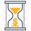 Time Management Hourglass Money Icon