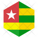 Togo Flag Hexagon Icon