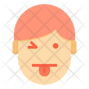 Tounge Emotion Face Winking Icon