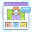 Video Lecture E Learning Video Lesson Icon