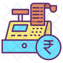 Transaction Invoice Rupees Till Supplier Cash Register Icon