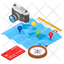 Travel Equipment Travel Plan Travelling Itinerary Icon