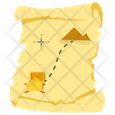 Treasure Map Buried Treasure Valuable Secret Icon