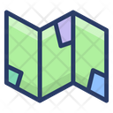 Tri Folded Map Location Map Geolocation Icon