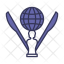 Trophy Cup Globe Icon