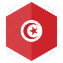 Tunisia Flag Hexagon Icon