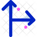 Turn Ways Two Arrows Sign Two Ways Icon