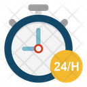 Full Service Twenty Four Hours Clock Icon